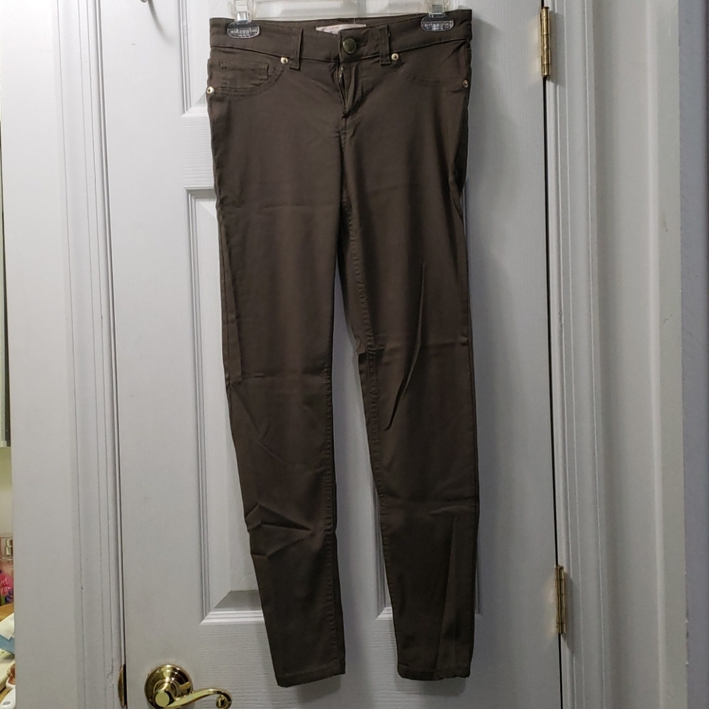 Army green skinny jeans